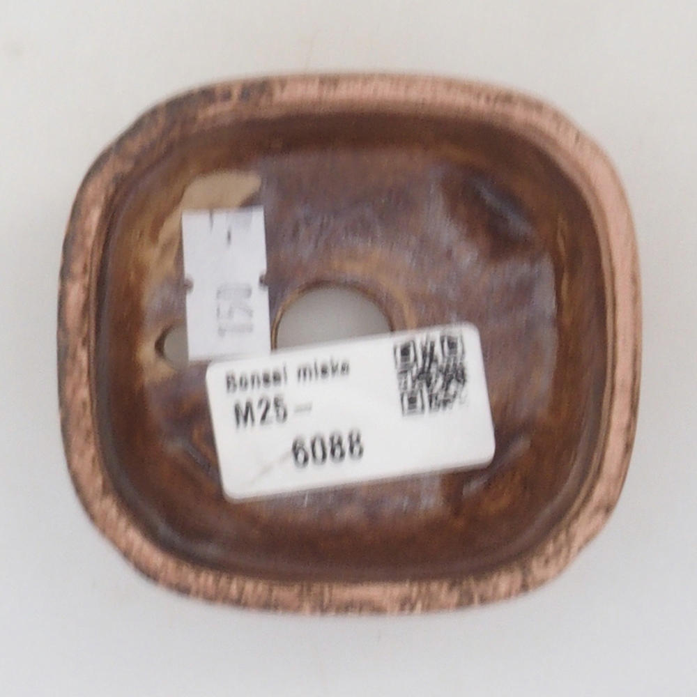 Bonsaischale aus Keramik 10 x 8,5 x 4 cm, braun