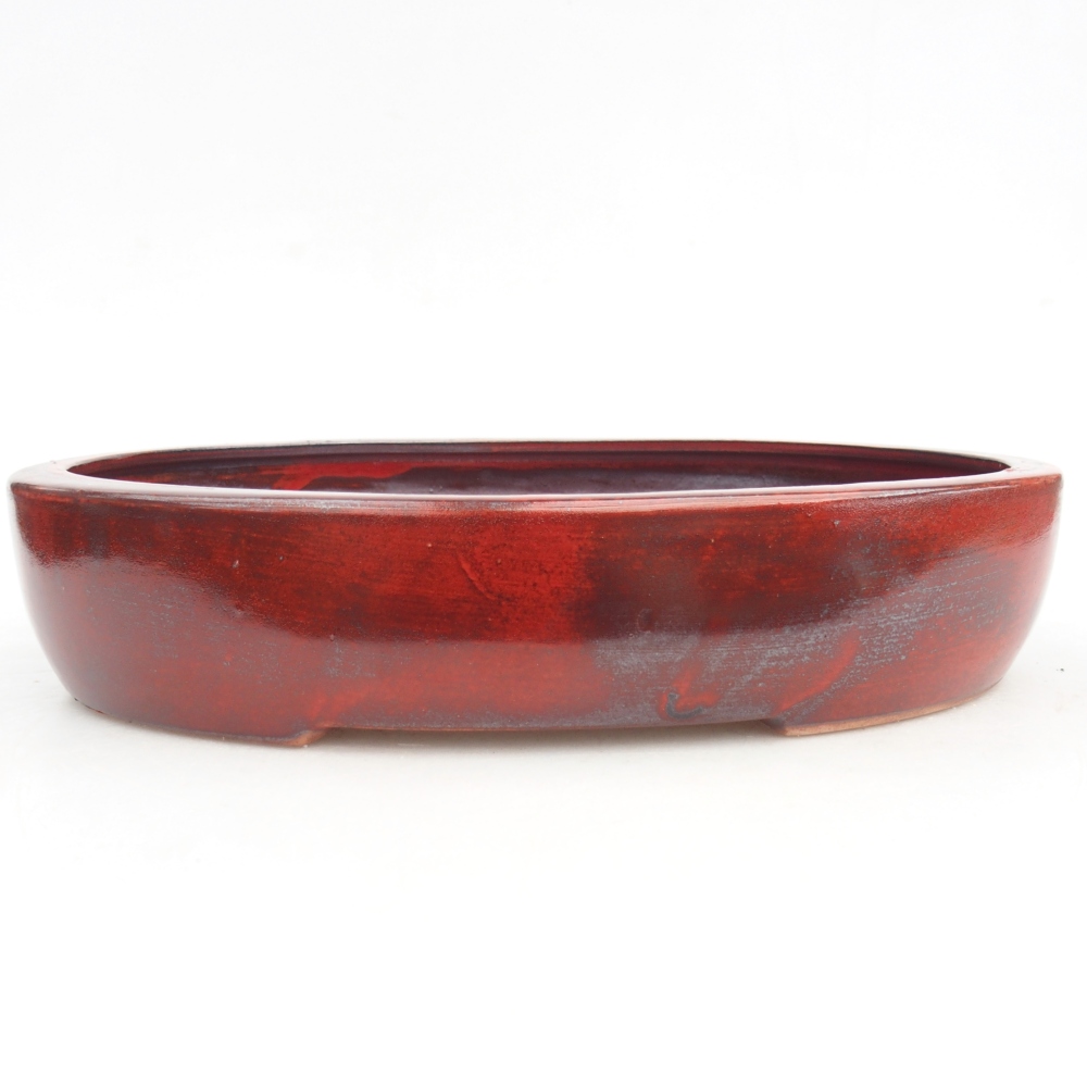 Bonsaischale aus Keramik 27 x 21 x 5 cm, Farbe rot