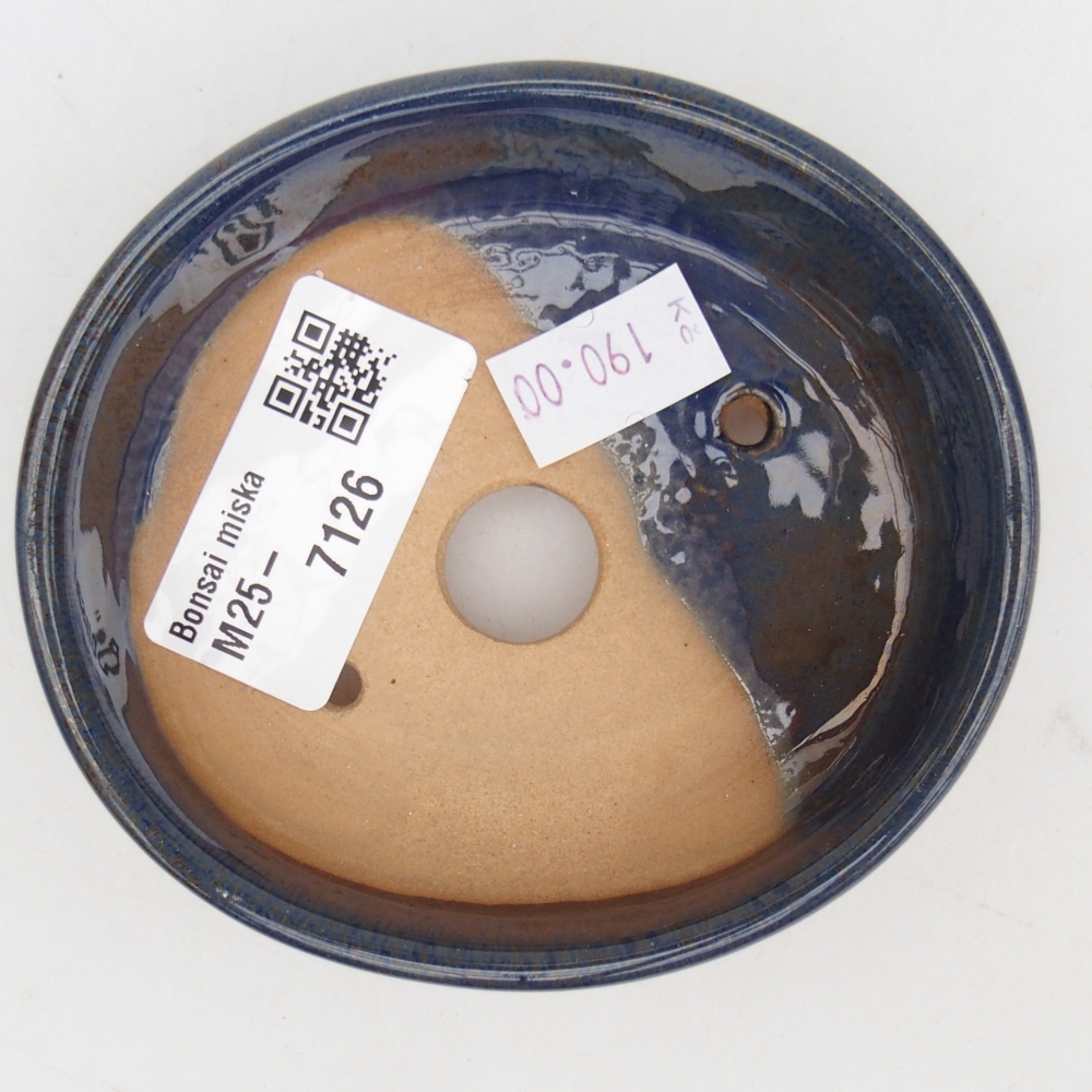 Bonsaischale aus Keramik 9,5 x 8 x 3 cm, Farbe blau