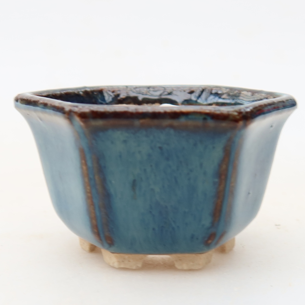 Keramik-Bonsai-Schale 5,5 × 5 × 3 cm, Farbe: blau