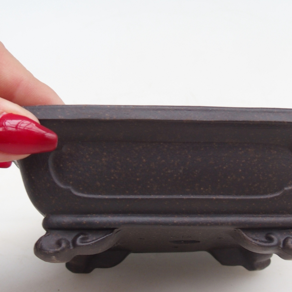 Bonsaischale aus Keramik 12 x 11 x 4,5 cm, Farbe bräunlich ocker