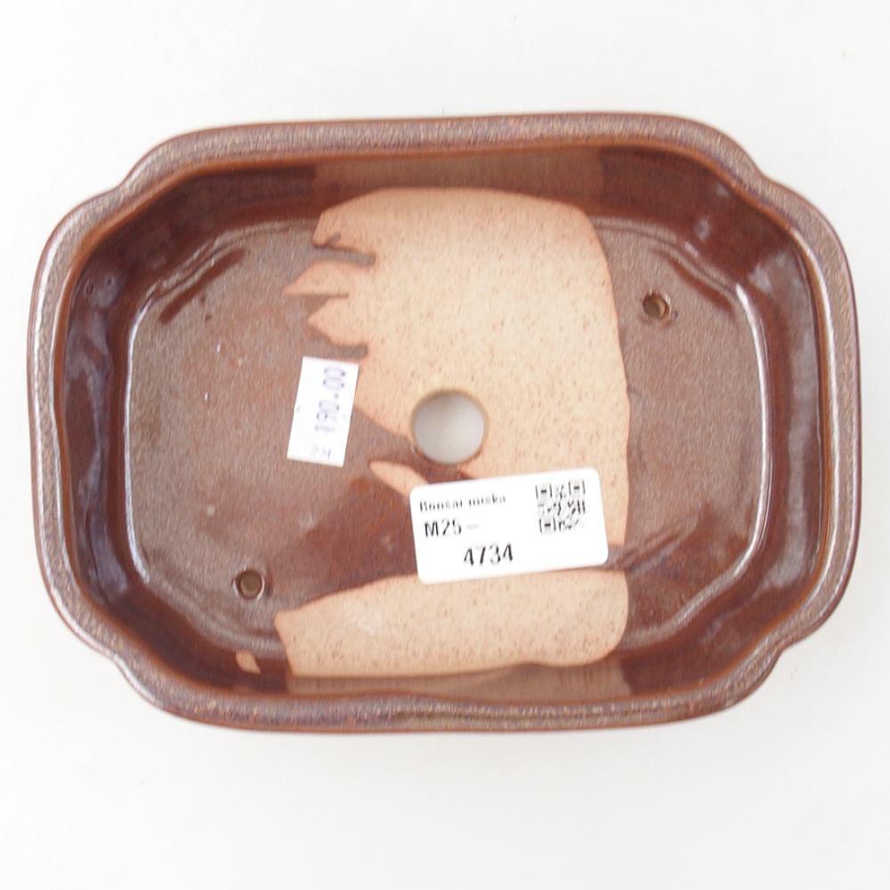 Bonsaischale aus Keramik 15 x 11,5 x 4,5 cm, braun