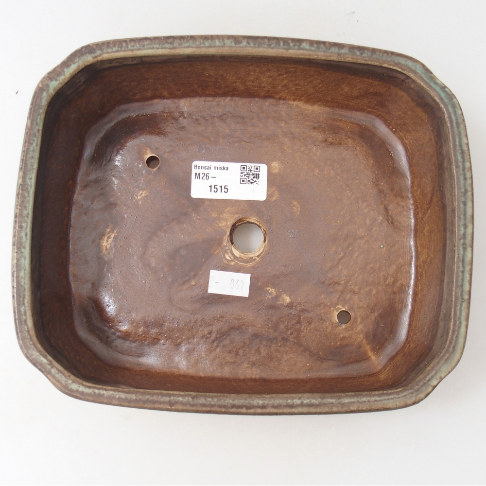 Bonsaischale aus Keramik 21,5 x 18 x 6 cm, Farbe gewässert