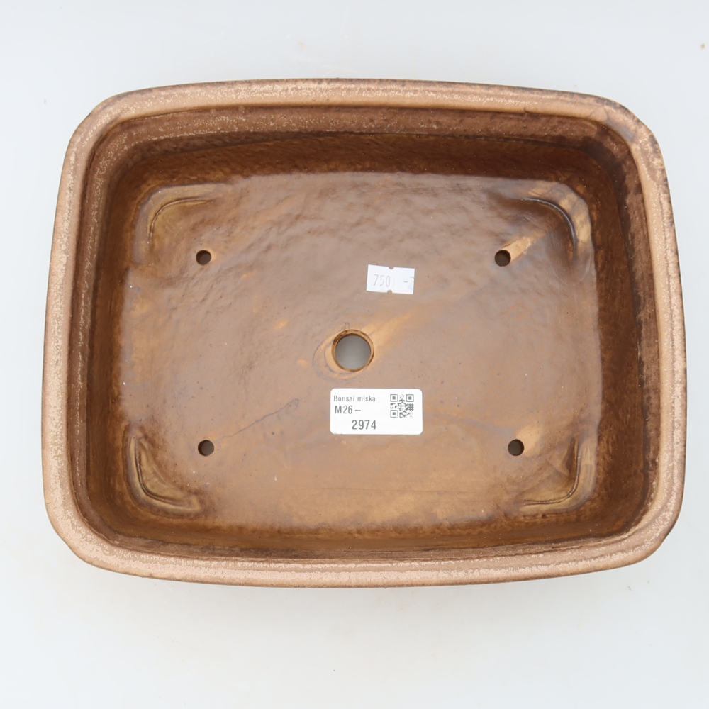 Keramik-Bonsai-Schale, 25 × 20,5 × 7,5 cm, Farbe: Rosa