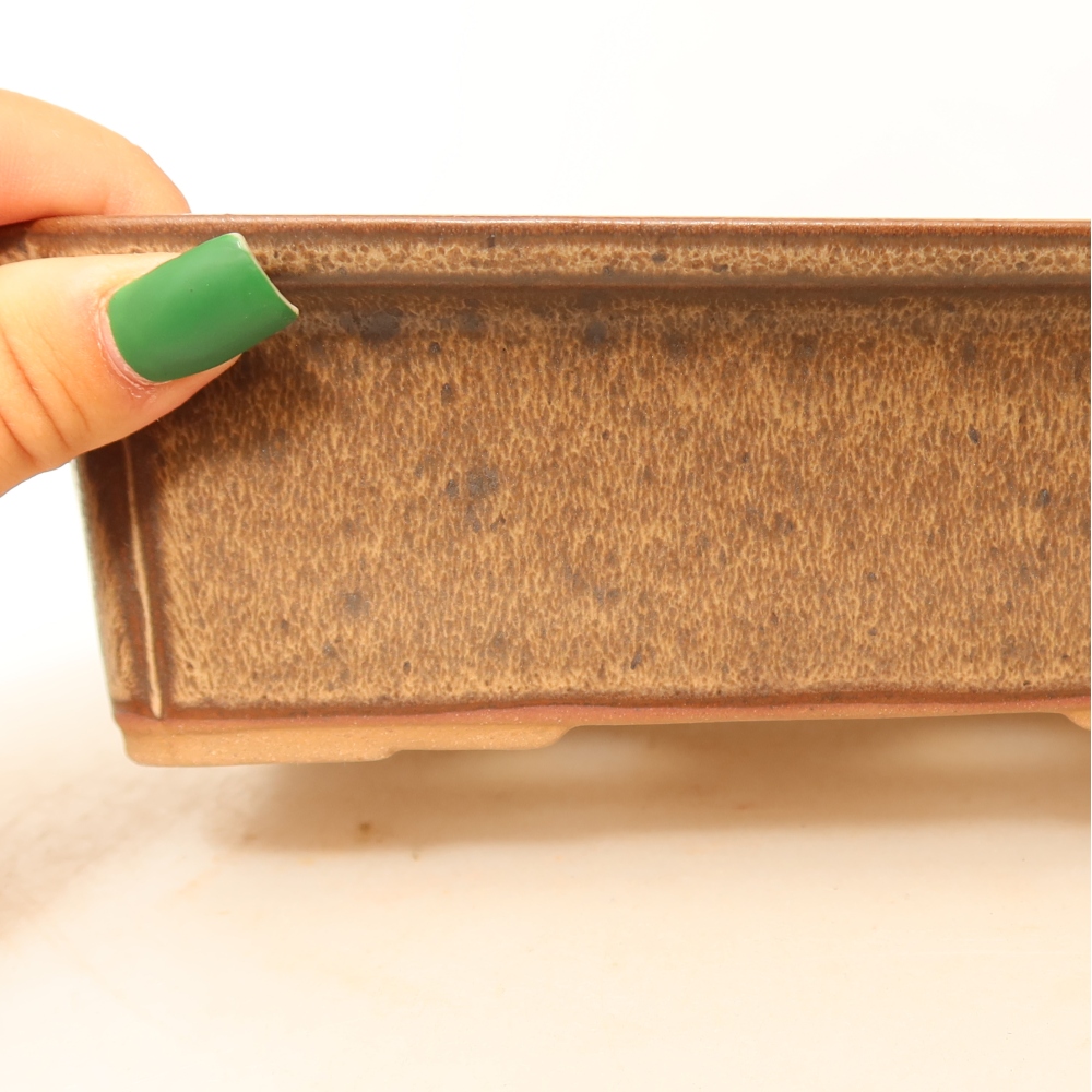 Keramikschale  20 x 15,5 x 5,5 cm, Farbe: braun