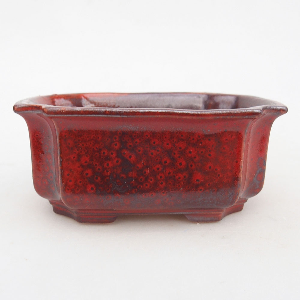 Bonsaischale aus Keramik 12,5 x 9 x 5,5 cm, Farbe rot