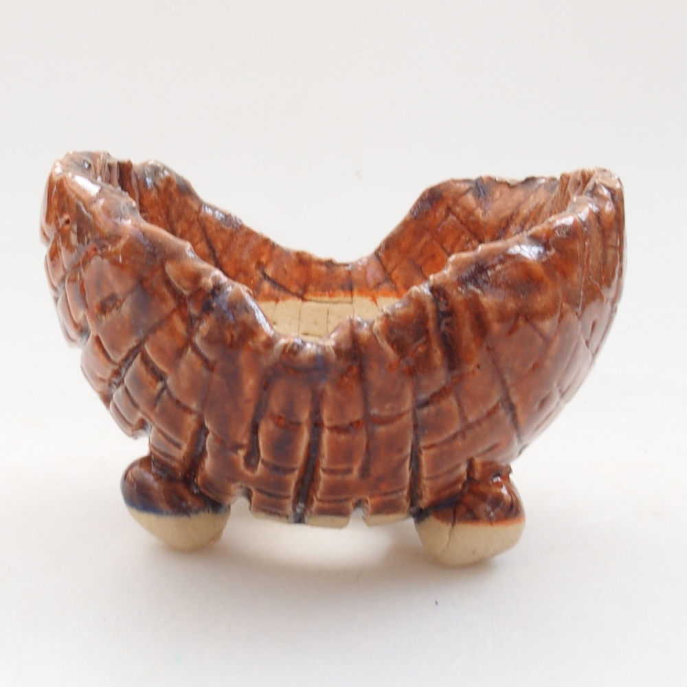 Keramikschale 7,5 x 7 x 6 cm , Farbe braun