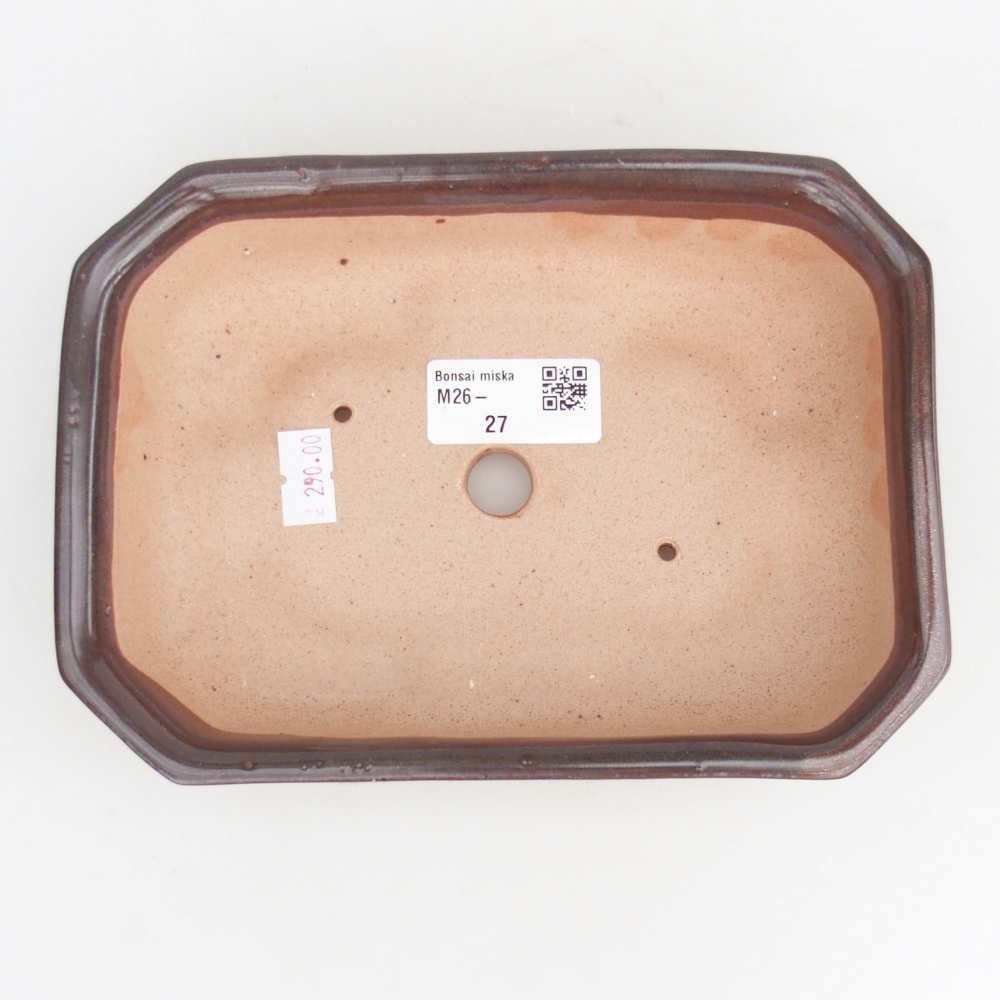 Bonsaischale aus Keramik 18,5 x 13,5 x 4,5 cm, braun