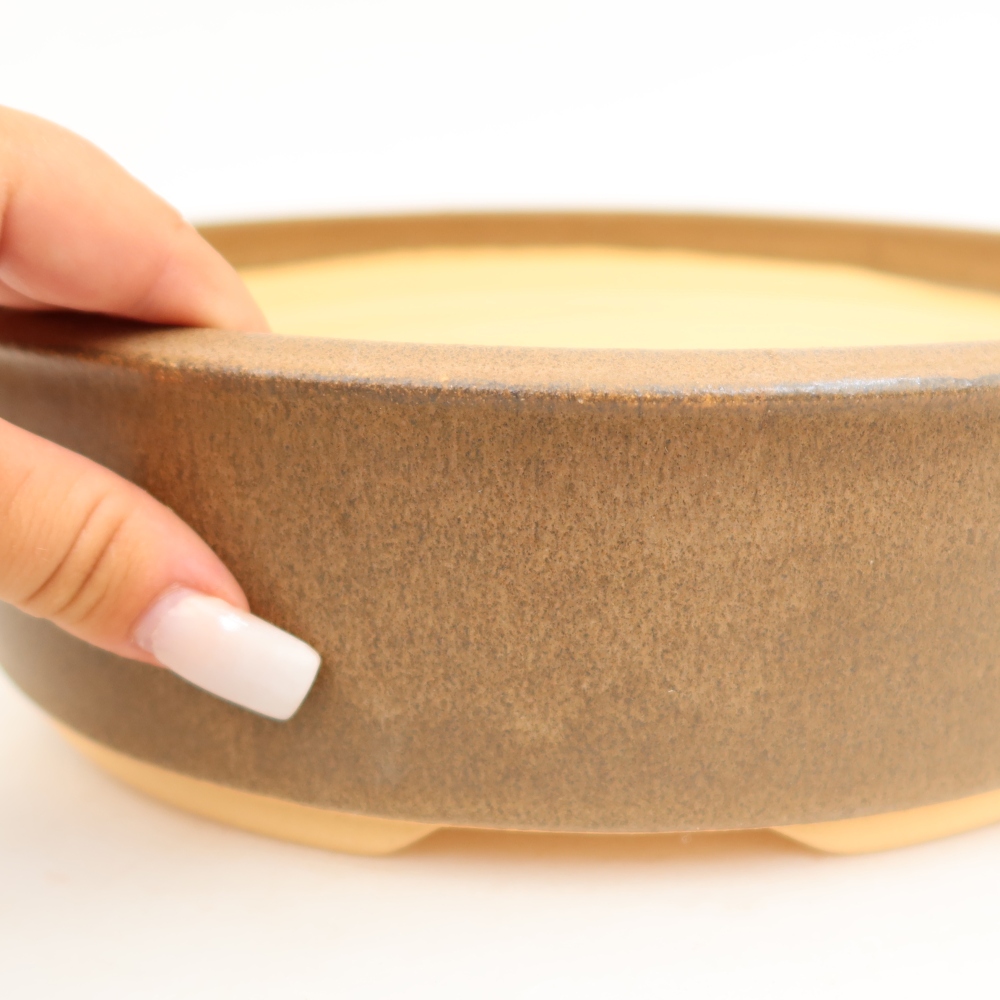 Keramik-Bonsai-Schale 26 x 26 x 7 cm, Farbe: braun