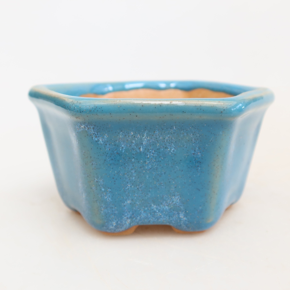 Bonsaischale aus Keramik 7,5 x 7 x 4 cm, Farbe blau