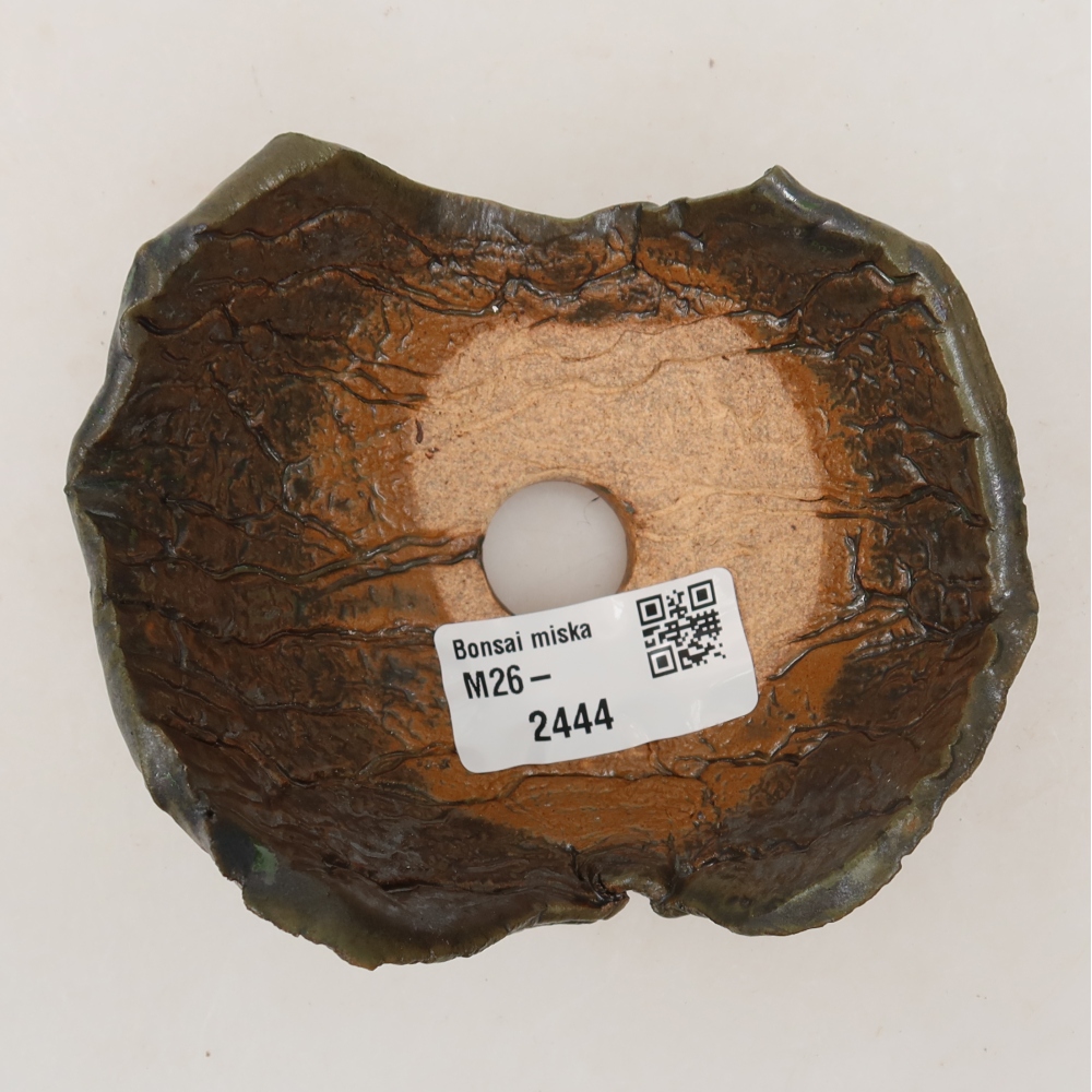 Keramikschale  10,5 x 8,5 x 6 cm, Farbe: braun-grün