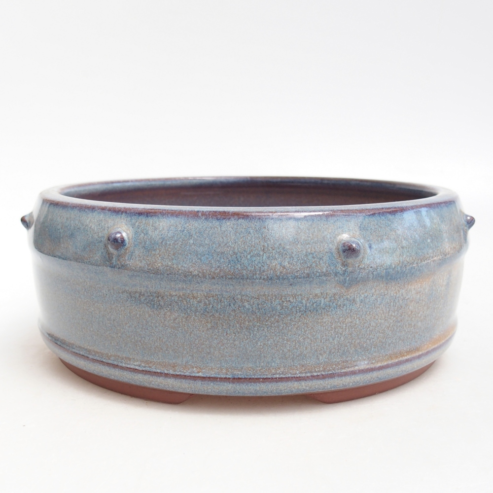 Bonsaischale aus Keramik 18,5 x 18,5 x 7 cm, Farbe blau