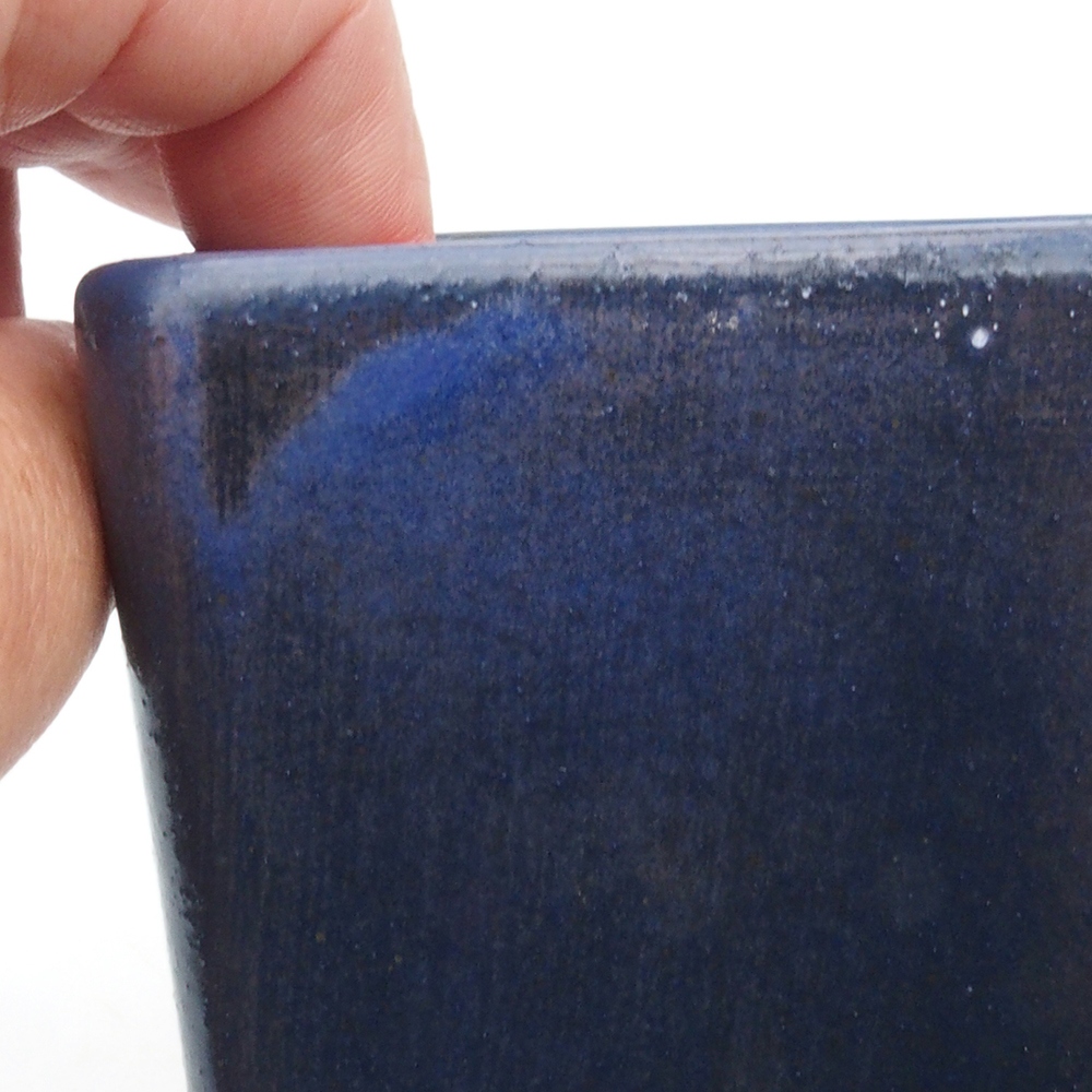 Bonsaischale aus Keramik 8,5 x 8,5 x 10,5 cm, Farbe blau