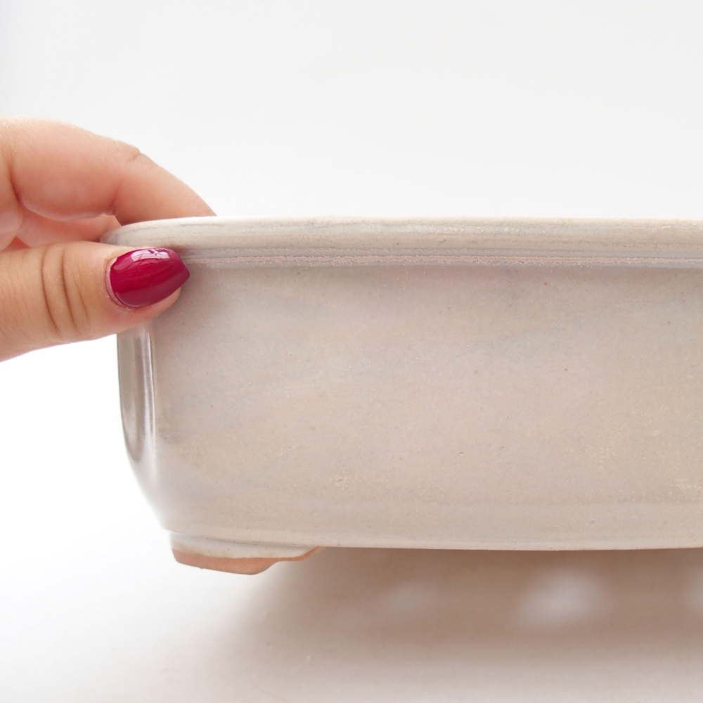 Bonsaischale aus Keramik 24,5 x 21 x 7 cm, Farbe beige
