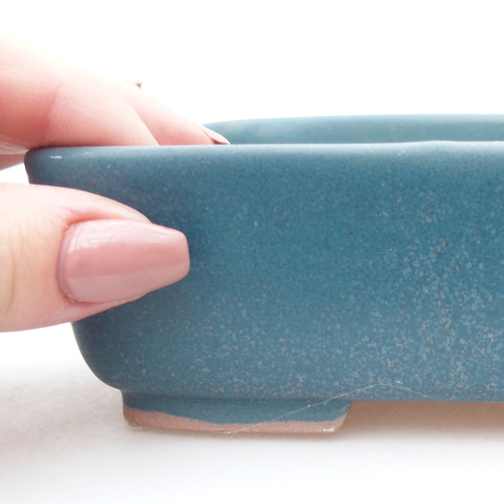 Bonsaischale aus Keramik 15 x 12 x 4,5 cm, Farbe blau