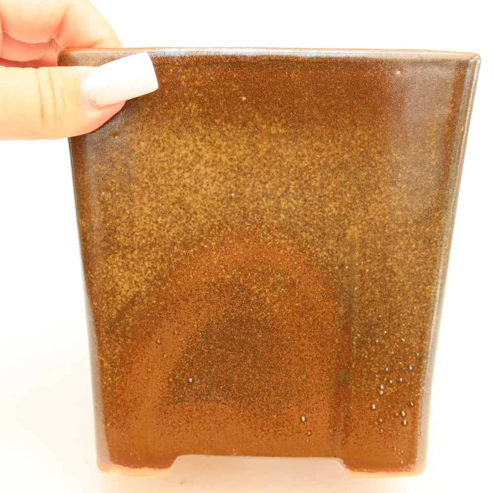 Keramik-Bonsai-Schale 13 x 13 x 14 cm, Farbe: braun