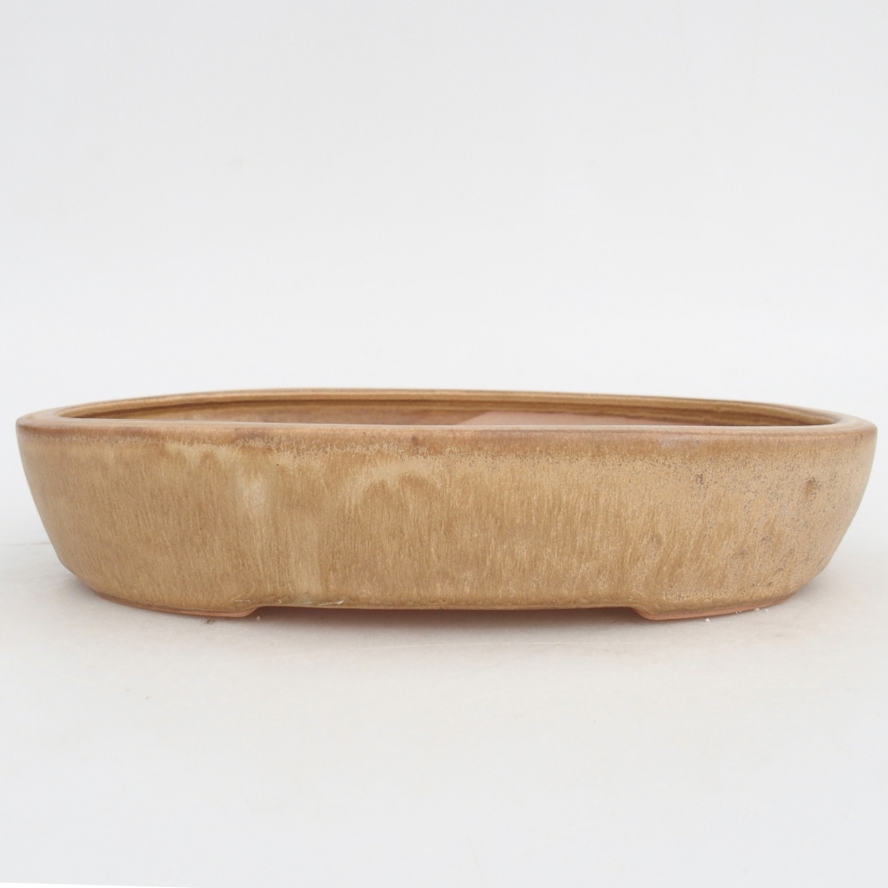 Bonsaischale aus Keramik 22,5 x 17 x 4,5 cm, Farbe beige