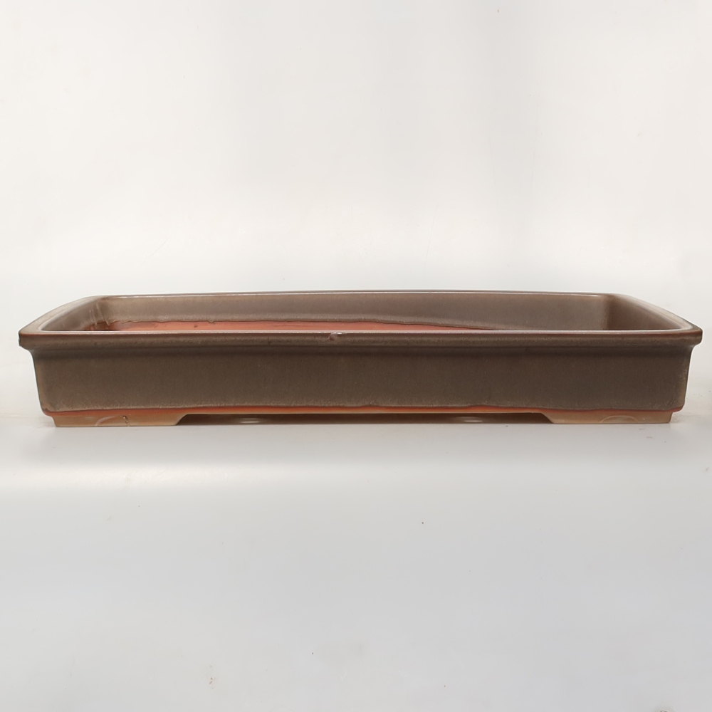 Keramikschale  45 x 29 x 6,5 cm, Farbe: braun