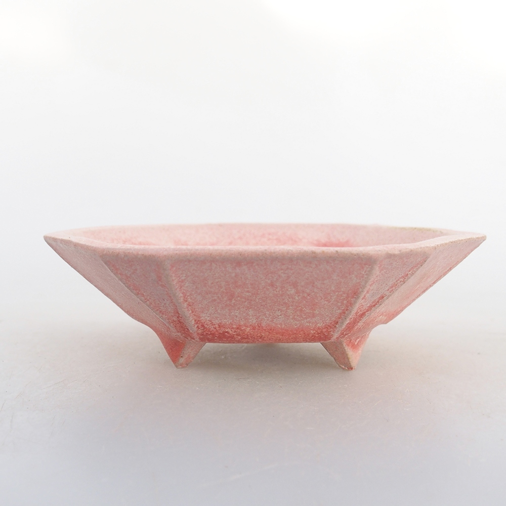Bonsaischale aus Keramik 8,5 x 8 x 2,5 cm, rosa