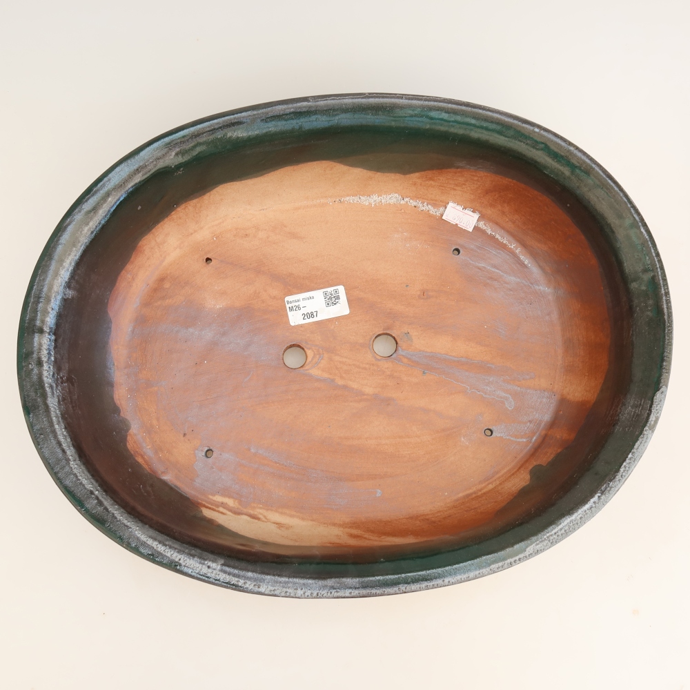 Keramik-Bonsai-Schale 36 x 28,5 x 8,5 cm, Farbe: grün