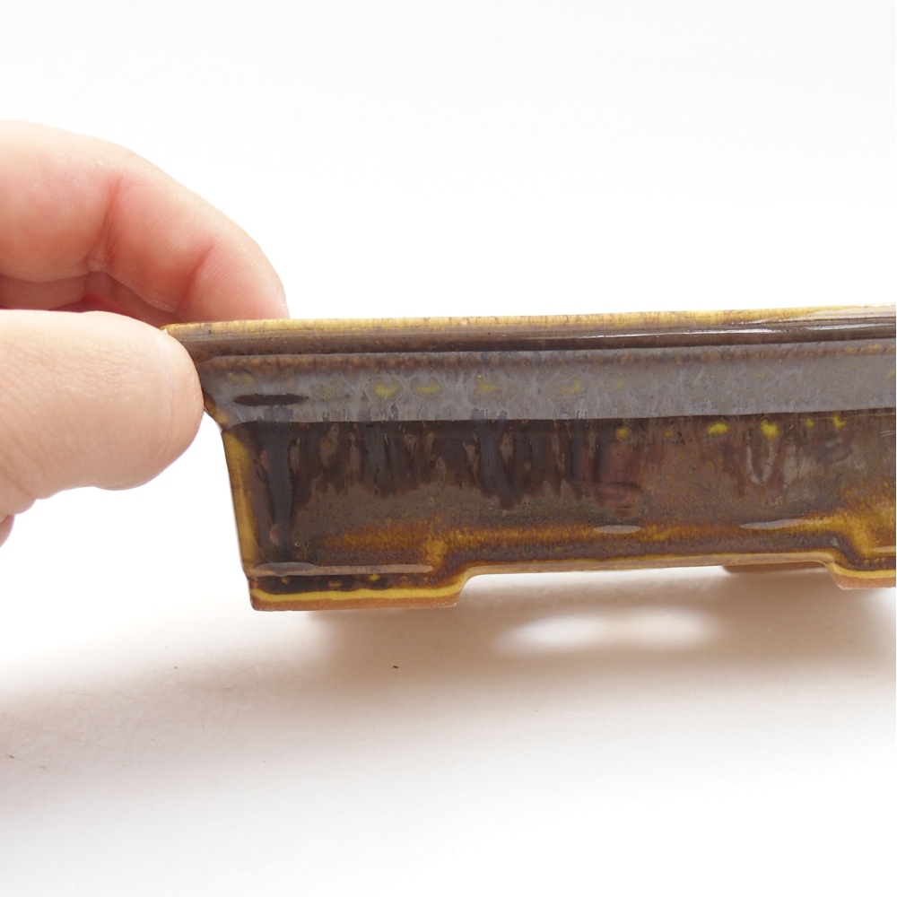 Bonsaischale aus Keramik 15,5 x 12 x 6 cm, Farbe blau