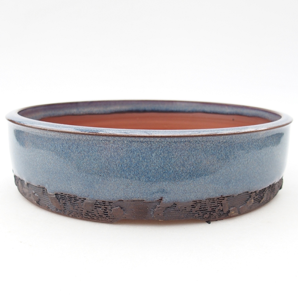 Bonsaischale aus Keramik 20 x 20 x 5 cm, Farbe blau