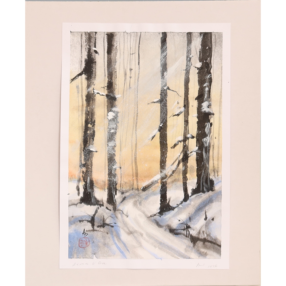 Kalligraphie – Winter im Wald