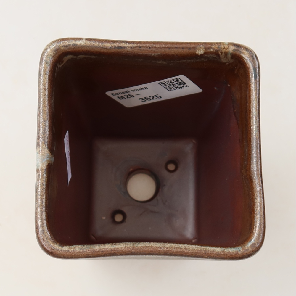 Bonsaischale aus Keramik 8,5 x 8,5 x 11 cm, braun