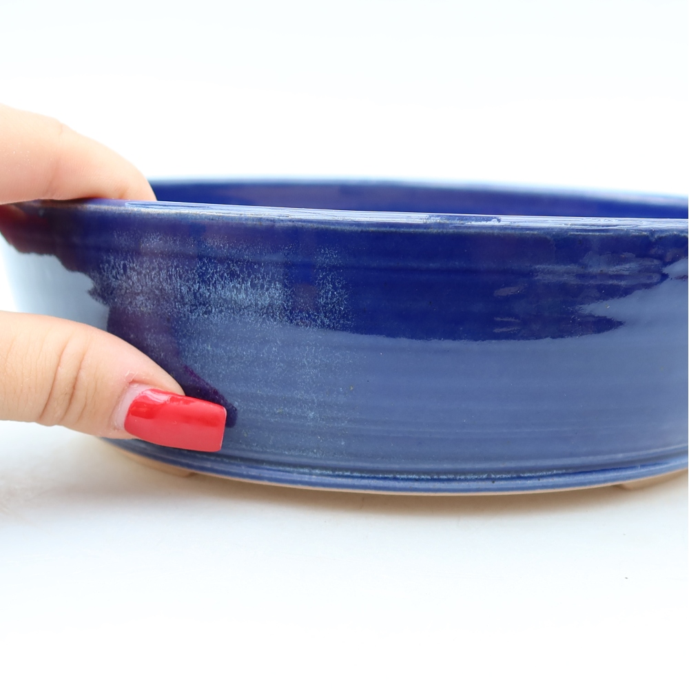 Bonsaischale aus Keramik 20 x 20 x 6 cm, Farbe blau