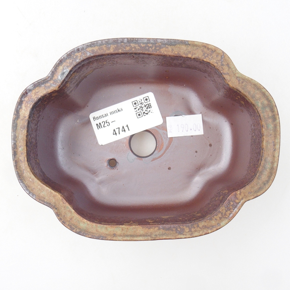 Bonsaischale aus Keramik 13,5 x 10 x 5 cm, Farbe braun