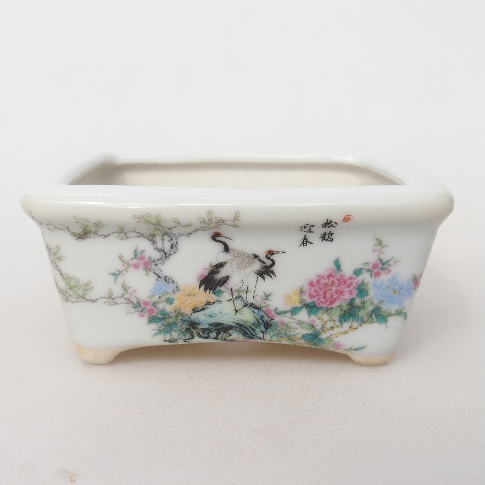 Mini-Bonsaischale 8 x 6,5 x 3,5 cm, weiß