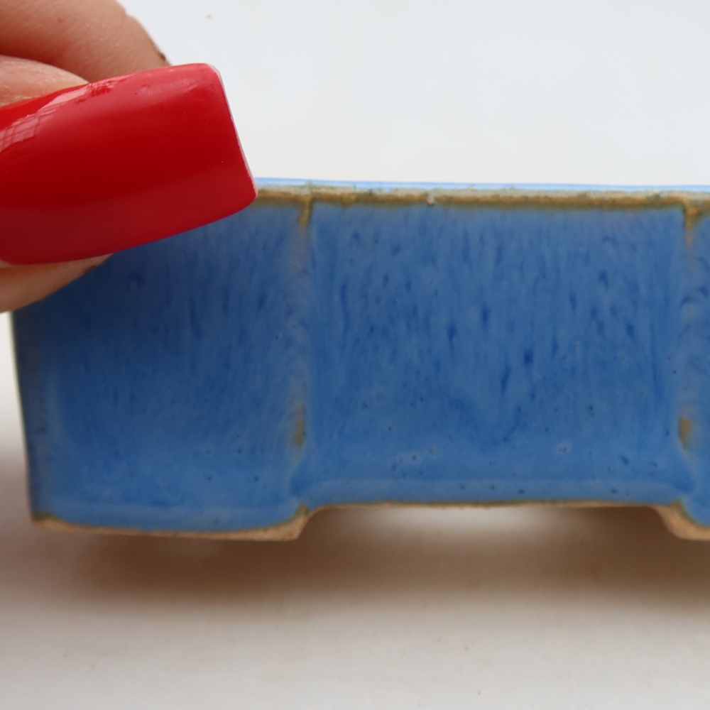 Keramik-Bonsai-Schale, 7 × 4,5 × 2,5 cm, Farbe: Blau