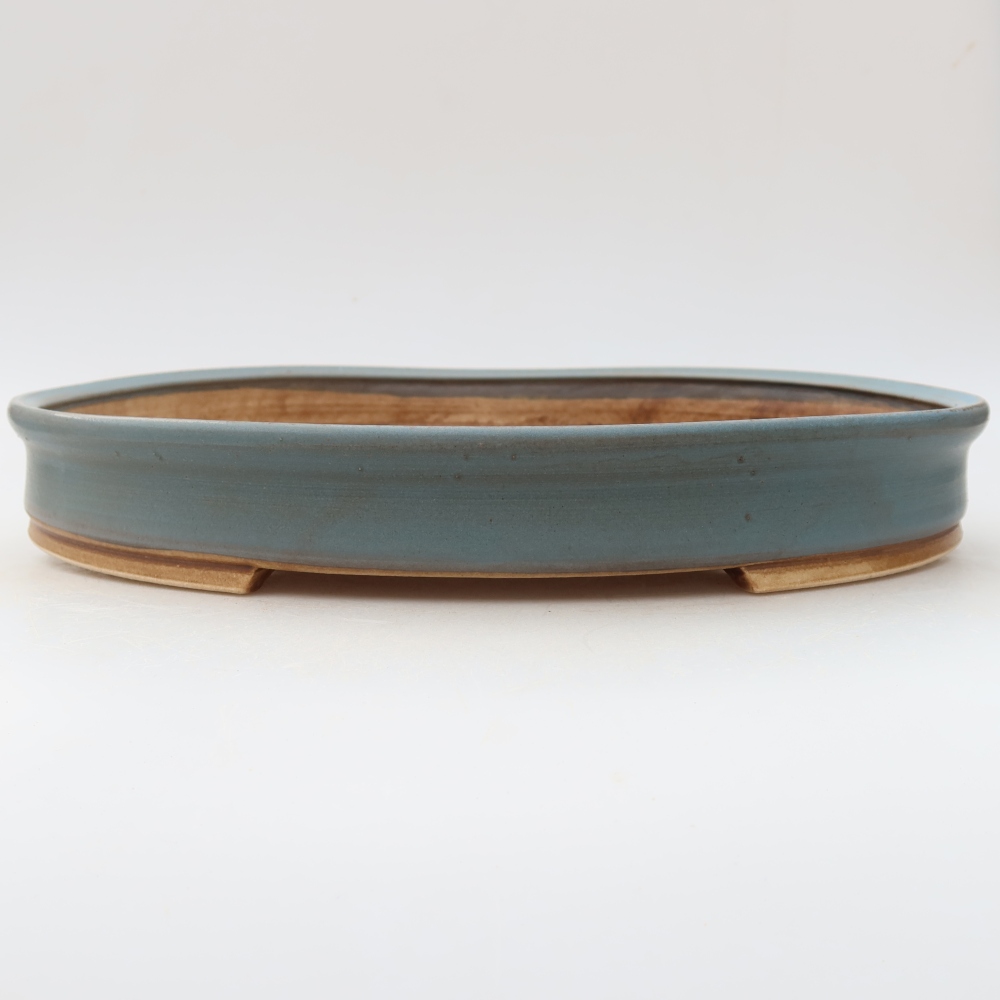 Keramik-Bonsai-Schale 31 x 27 x 4,5 cm, Farbe: blau