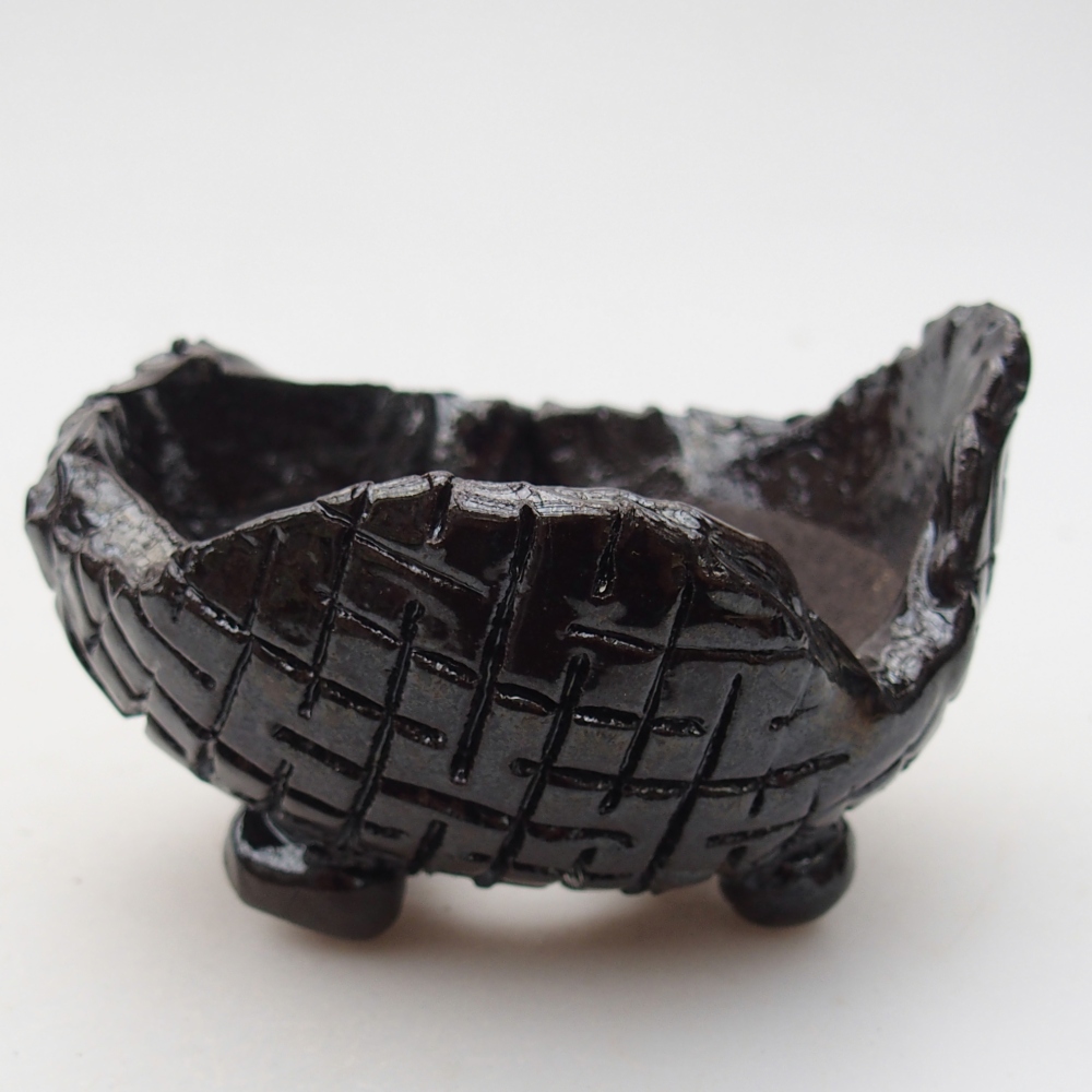 Keramikschale 9 x 9 x 6 cm , Farbe schwarz