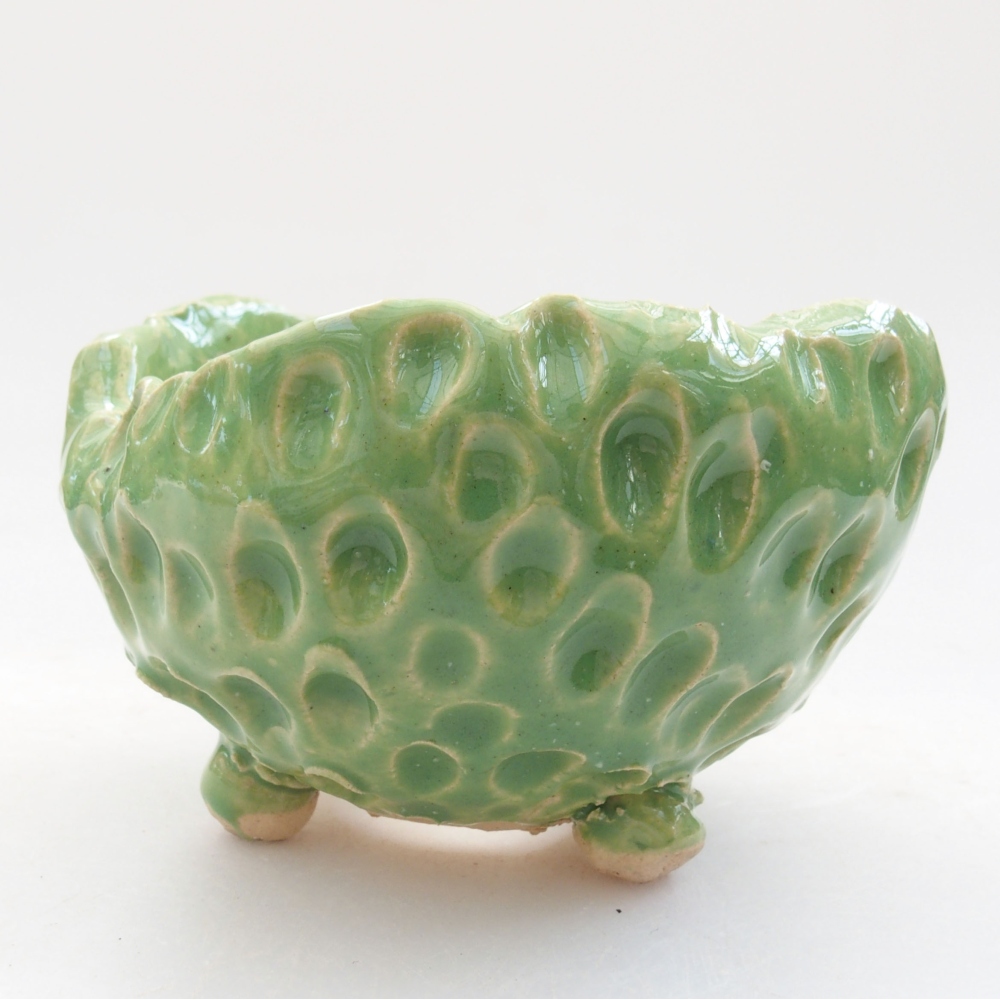 Keramikschale 7,5 x 7,5 x 5,5 cm , Farbe grün