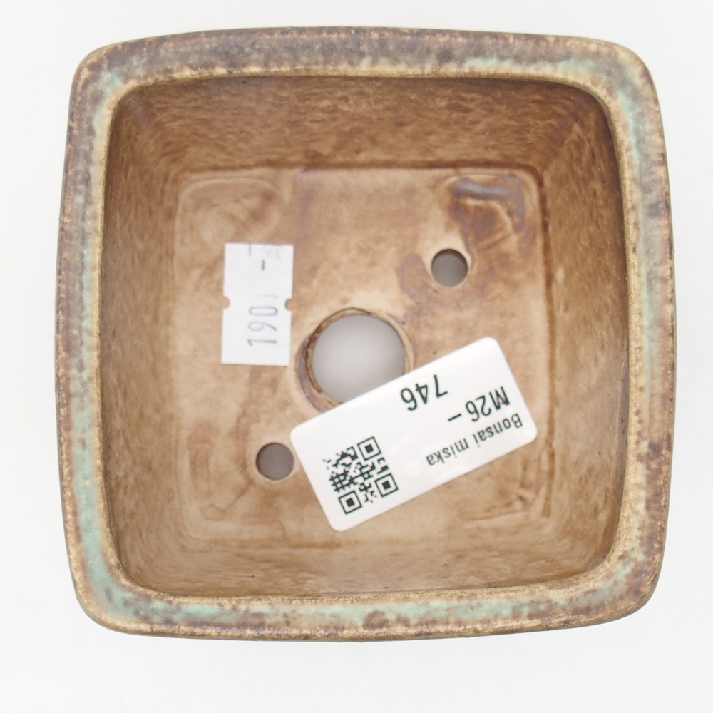 Bonsaischale aus Keramik 8,5 x 8,5 x 5,5 cm, grün