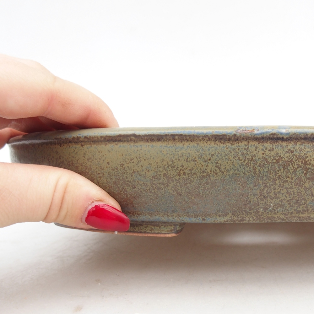 Bonsaischale aus Keramik 24,5 x 20 x 4 cm, Farbe blau