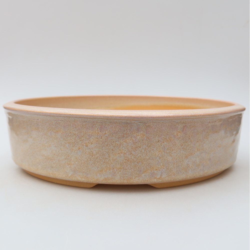 Keramik-Bonsai-Schale, 26,5 x 26,5 x 6,5 cm, Farbe: Beige
