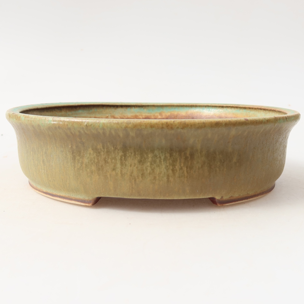 Bonsaischale aus Keramik 17,5 x 16 x 4,5 cm, grün