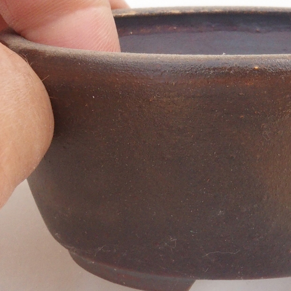 Bonsaischale aus Keramik 10 x 8,5 x 4 cm, braun