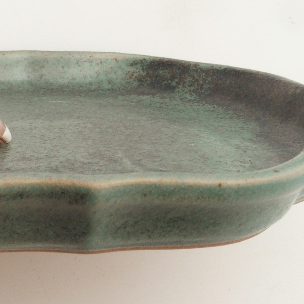 Keramische Untertasse H06 - 14 x 14 x 1,5 cm - grün