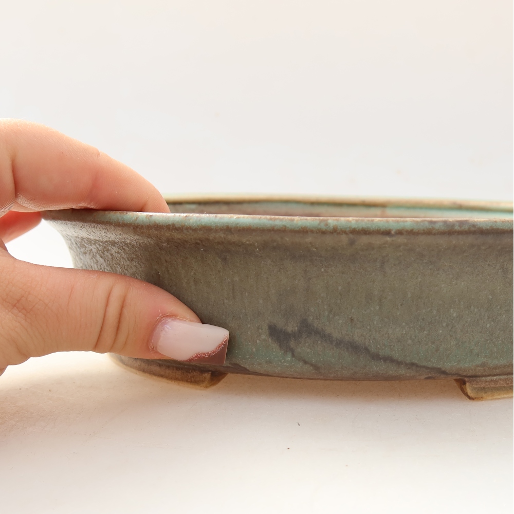 Bonsaischale aus Keramik 21 x 19 x 5 cm, grün