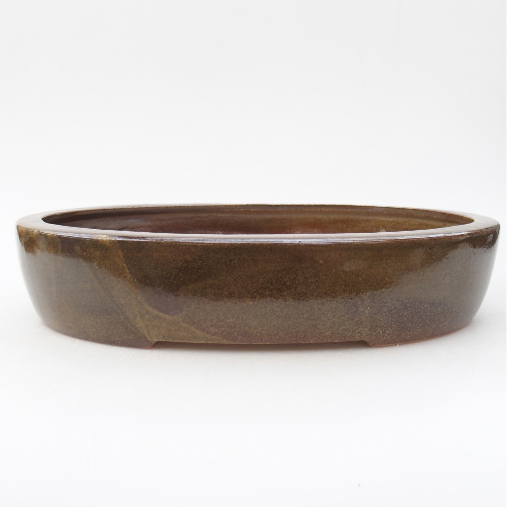 Bonsaischale aus Keramik 27 x 21 x 5,5 cm, braun