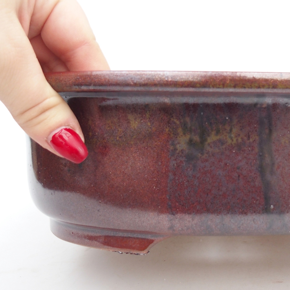 Bonsaischale aus Keramik 26 x 22 x 8 cm, braun