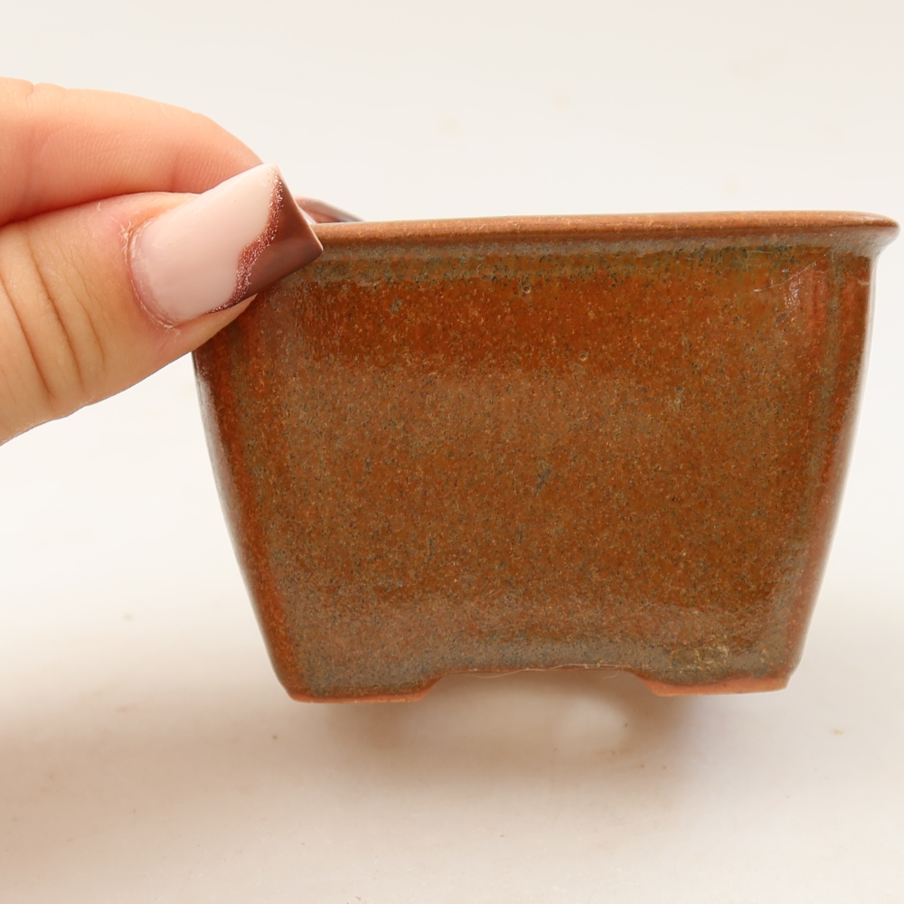 Bonsaischale aus Keramik 8,5 x 8,5 x 5,5 cm, braun