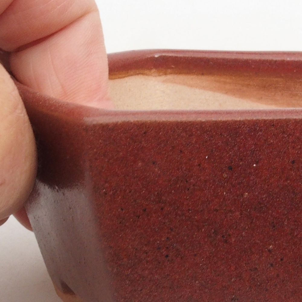 Bonsaischale aus Keramik 9,5 x 9 x 4,5 cm, braun