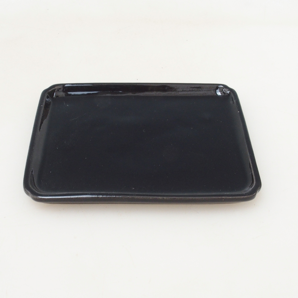 Rechteckige Bonsaischale D5-M - 12,5 x 10,5 x 1 cm - schwarz