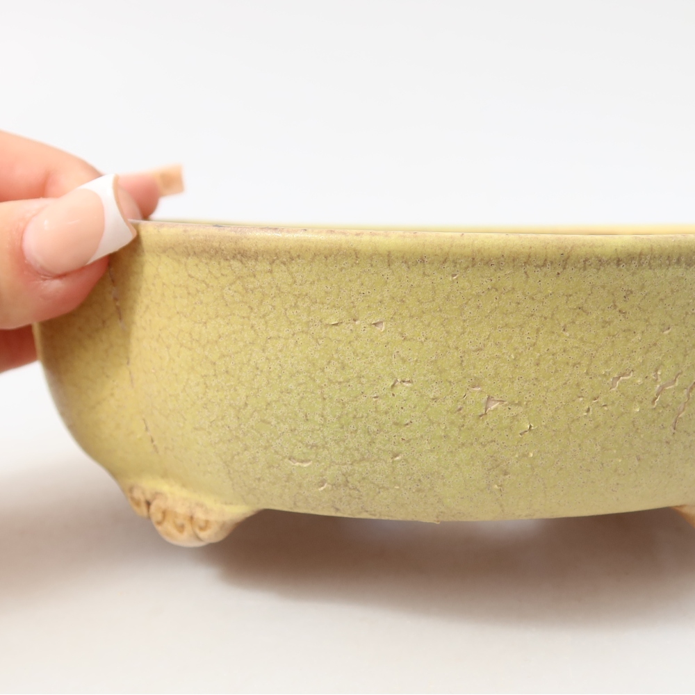 Keramik-Bonsai-Schale 17,5 x 15,5 x 5,5 cm, Farbe: Gelb