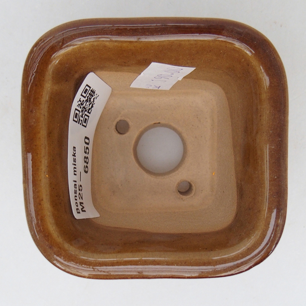 Bonsaischale aus Keramik 6,5 x 6,5 x 4,5 cm, braun