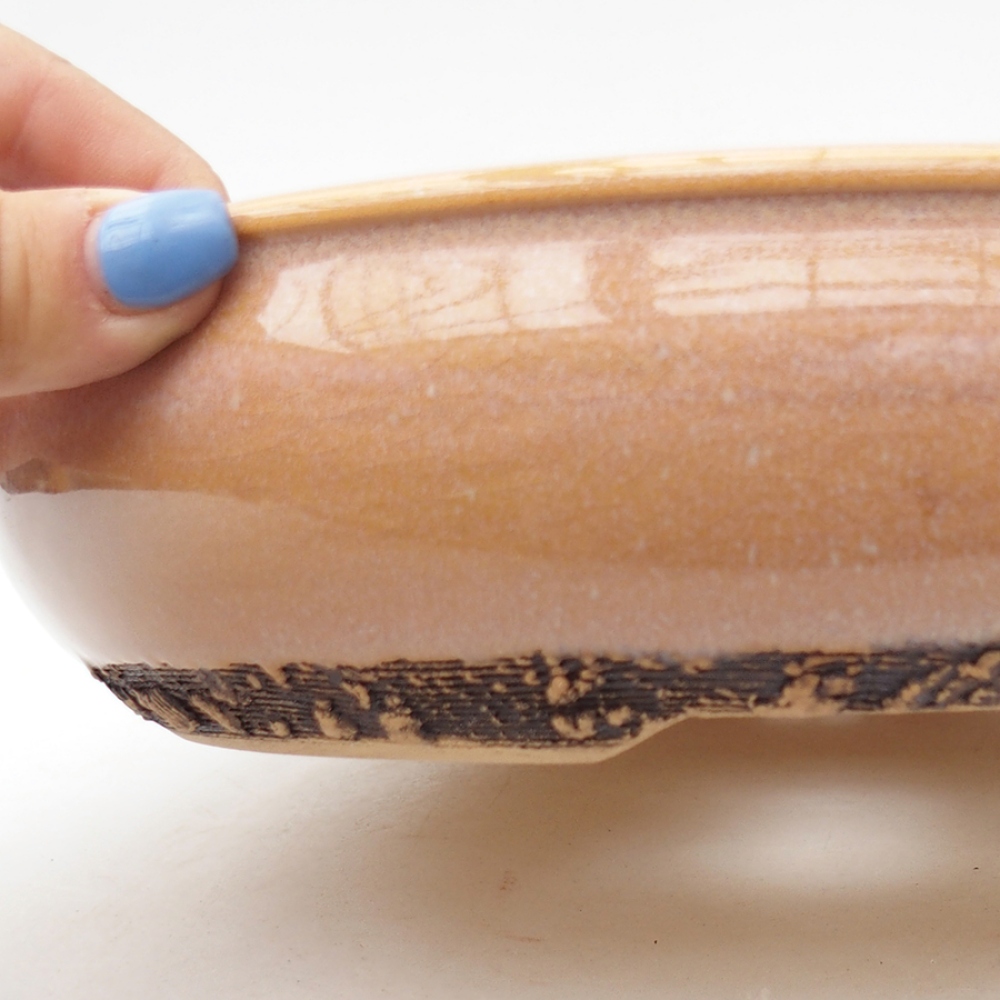 Bonsaischale aus Keramik 22,5 x 22,5 x 6 cm, rosa